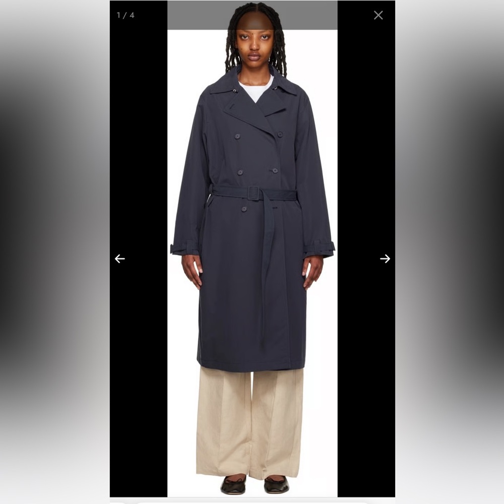 A.P.C. Navy Irene Trench Coat in laj marine